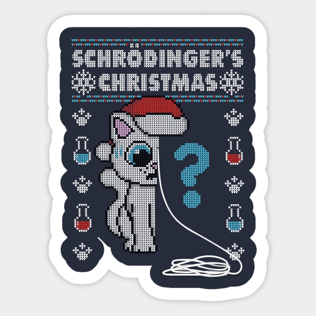 Schrödinger's Christmas! - Ugly Christmas Sweater Sticker by Raffiti